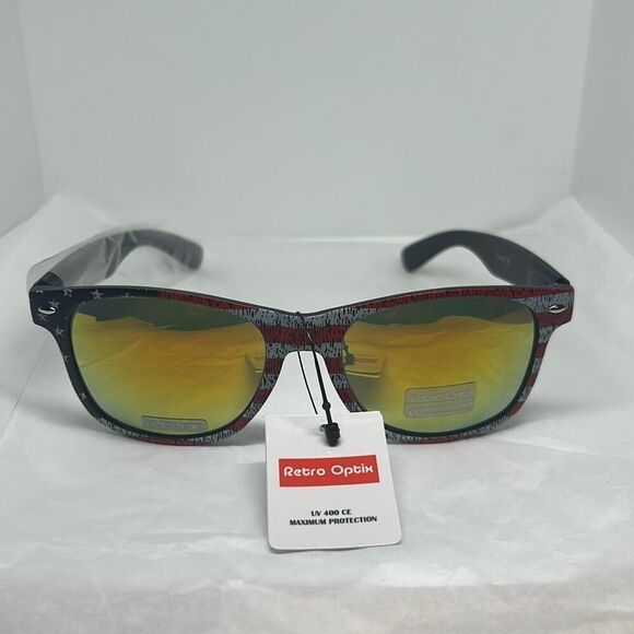 Patriotic American Flag Sunglasses – Mirrored Lenses, UV Protection - Picture 3 of 3